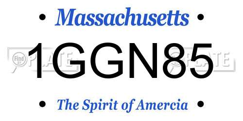 1GGN85 Massachusetts License Plate