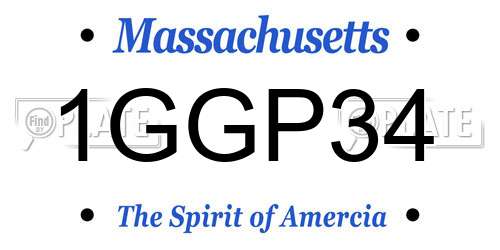 1GGP34 Massachusetts License Plate