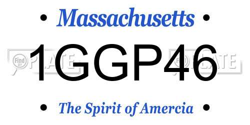 1GGP46 Massachusetts License Plate