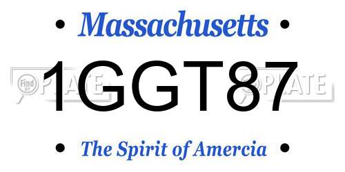 1GGT87 Massachusetts License Plate