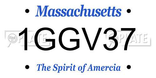 1GGV37 Massachusetts License Plate
