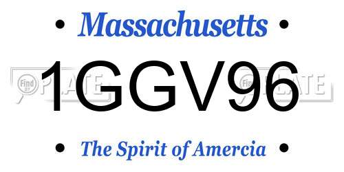 1GGV96 Massachusetts License Plate
