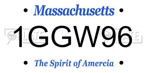 1GGW96 Massachusetts License Plate