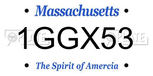 1GGX53 Massachusetts License Plate