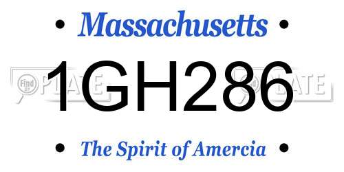 1GH286 Massachusetts License Plate
