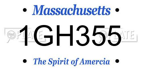 1GH355 Massachusetts License Plate