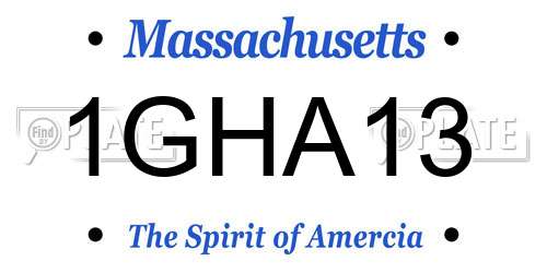 1GHA13 Massachusetts License Plate