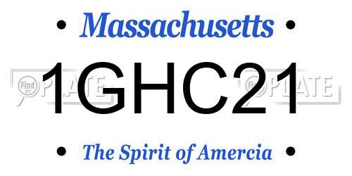 1GHC21 Massachusetts License Plate
