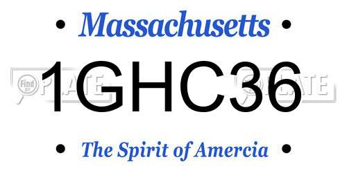 1GHC36 Massachusetts License Plate
