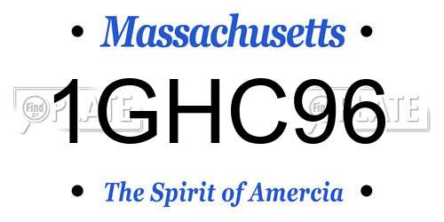 1GHC96 Massachusetts License Plate