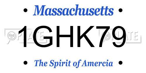 1GHK79 Massachusetts License Plate