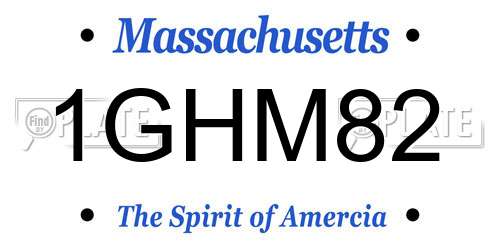1GHM82 Massachusetts License Plate