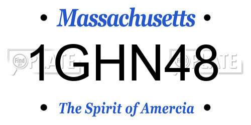 1GHN48 Massachusetts License Plate