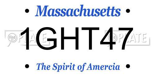 1GHT47 Massachusetts License Plate