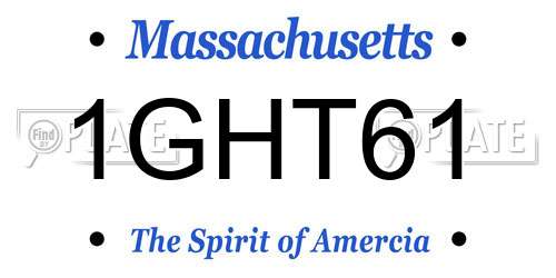 1GHT61 Massachusetts License Plate