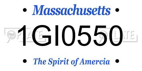 1GI0550 Massachusetts License Plate