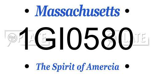 1GI0580 Massachusetts License Plate
