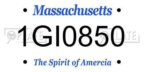 1GI0850 Massachusetts License Plate