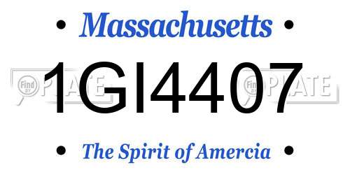 1GI4407 Massachusetts License Plate