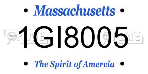 1GI8005 Massachusetts License Plate