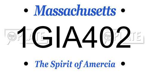 1GIA402 Massachusetts License Plate