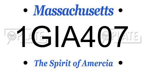 1GIA407 Massachusetts License Plate