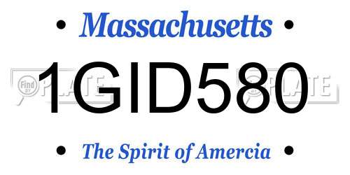 1GID580 Massachusetts License Plate
