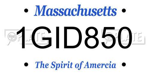 1GID850 Massachusetts License Plate