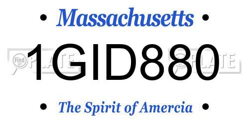 1GID880 Massachusetts License Plate