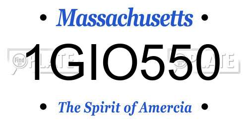1GIO550 Massachusetts License Plate