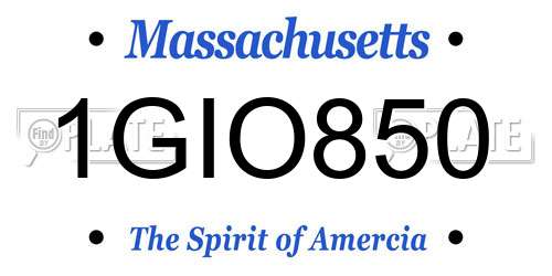 1GIO850 Massachusetts License Plate