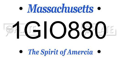 1GIO880 Massachusetts License Plate
