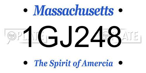 1GJ248 Massachusetts License Plate