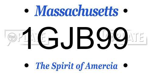 1GJB99 Massachusetts License Plate
