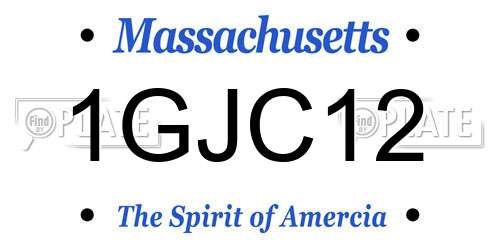 1GJC12 Massachusetts License Plate