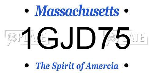 1GJD75 Massachusetts License Plate