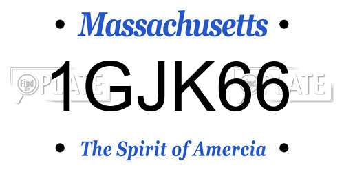 1GJK66 Massachusetts License Plate