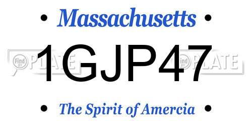 1GJP47 Massachusetts License Plate