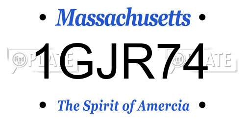 1GJR74 Massachusetts License Plate