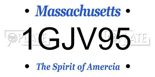 1GJV95 Massachusetts License Plate