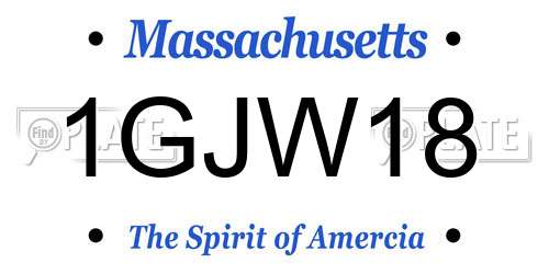 1GJW18 Massachusetts License Plate