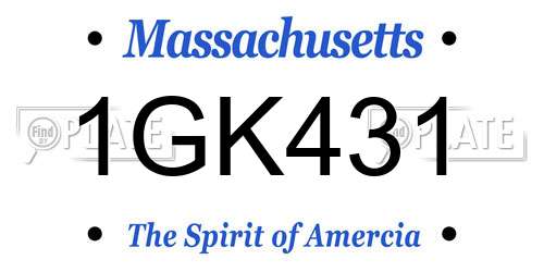 1GK431 Massachusetts License Plate