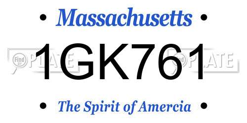 1GK761 Massachusetts License Plate