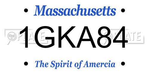 1GKA84 Massachusetts License Plate