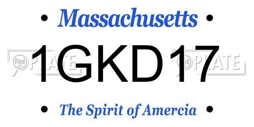 1GKD17 Massachusetts License Plate