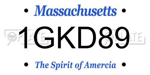 1GKD89 Massachusetts License Plate