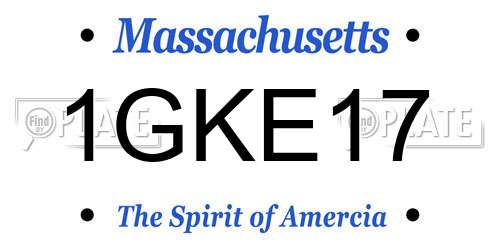 1GKE17 Massachusetts License Plate