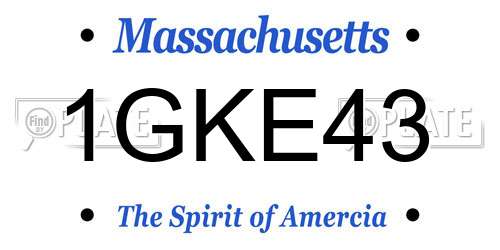 1GKE43 Massachusetts License Plate