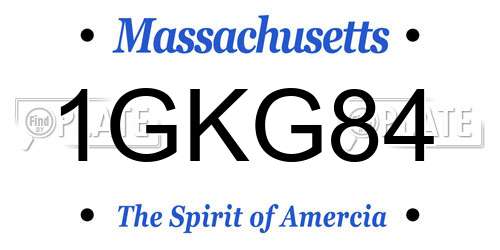 1GKG84 Massachusetts License Plate