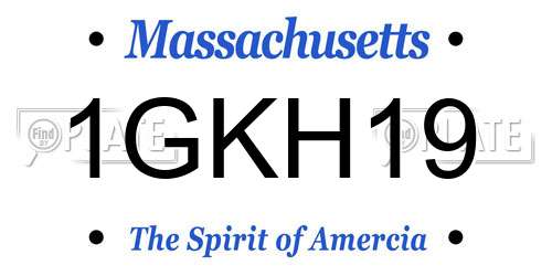 1GKH19 Massachusetts License Plate